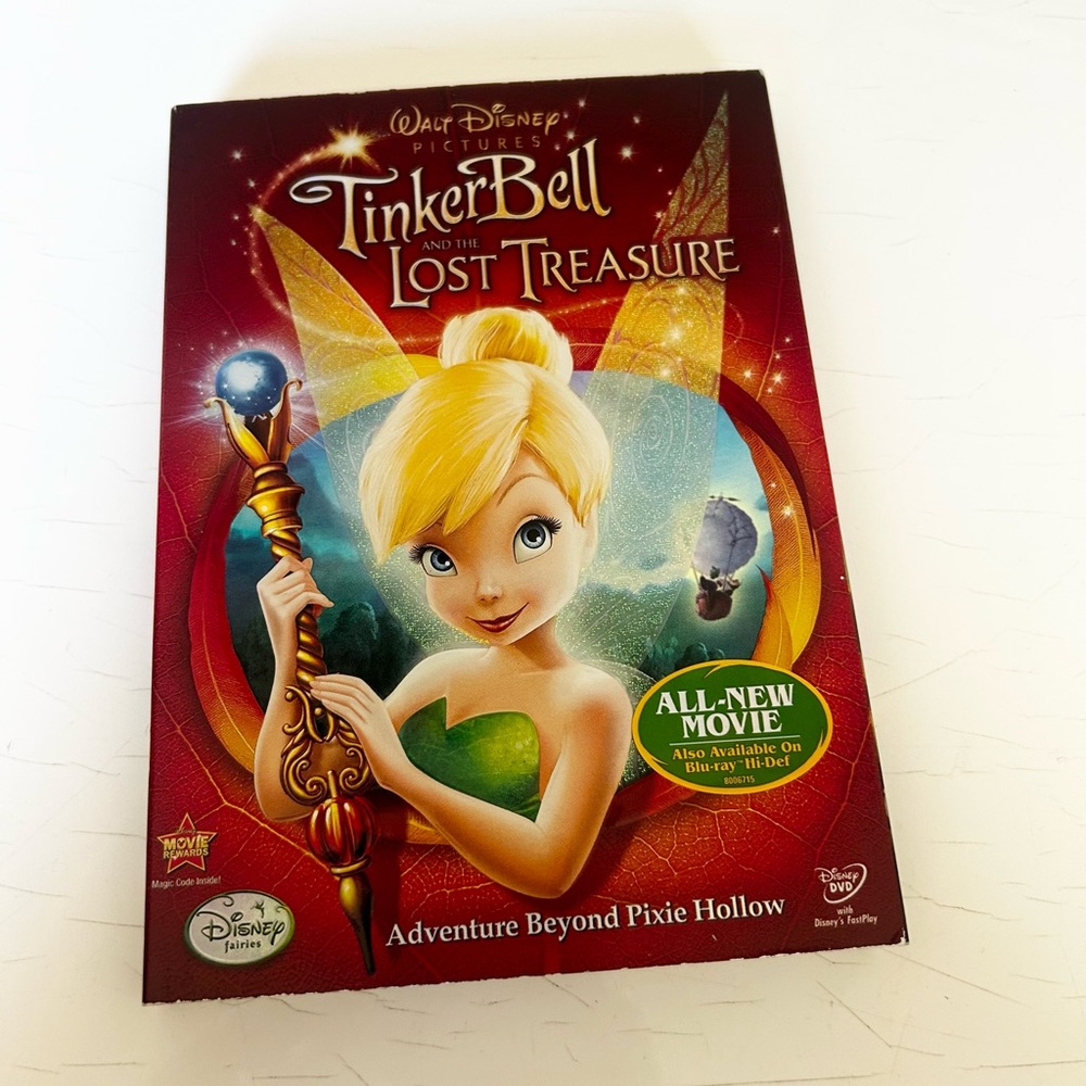 ⭐️ NEW Disney Tinker Bell and the Lost Treasure DVD - 2009 Red and Gold